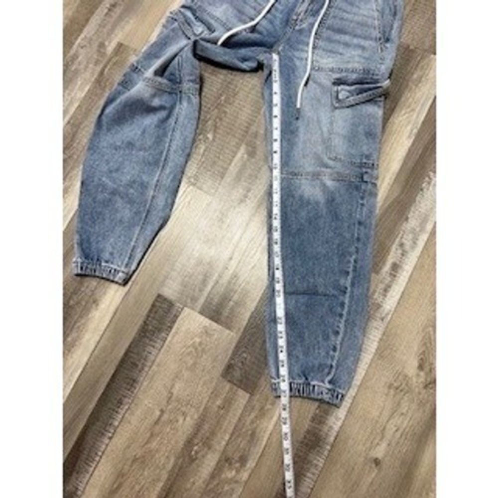 American Eagle Womens Cargo‎ Jeans Acid Light Wash Jogger Style Y2K Size 2 - Picture 4 of 8